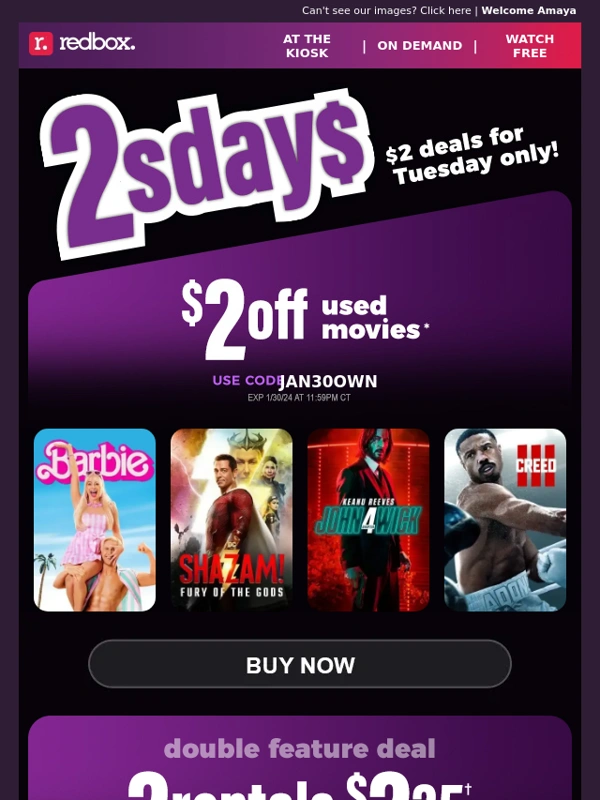 Redbox - Save with $2 Tuesdays!