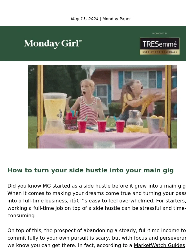 MarketWatch - From side hustle to main gig