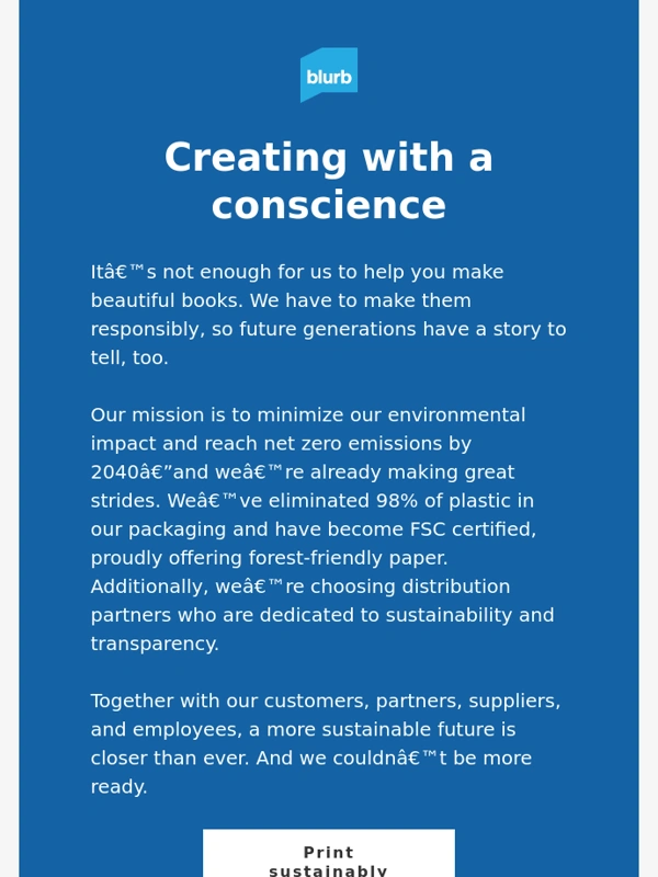 Blurb - Our commitment to sustainability