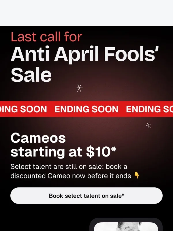 Cameo - Last Call: Anti April Fools' Sale