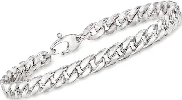 14kt White Gold Curb-Link Bracelet
