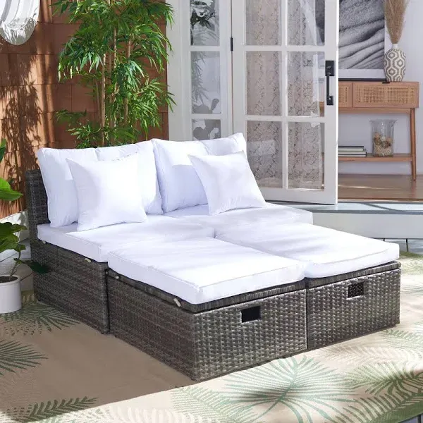 Safavieh Pramla Outdoor Sette with Ottoman