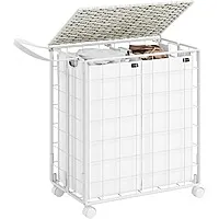 110L SONGMICS Laundry Basket  with Lid and Wheels, Collapsible Removable Liner Bar $27.39 + Free Shipping w/ Prime