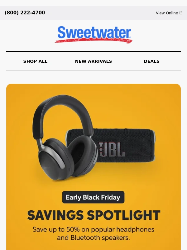 Sweetwater - Early Black Friday Deals on Headphones,Speakers & More! ?