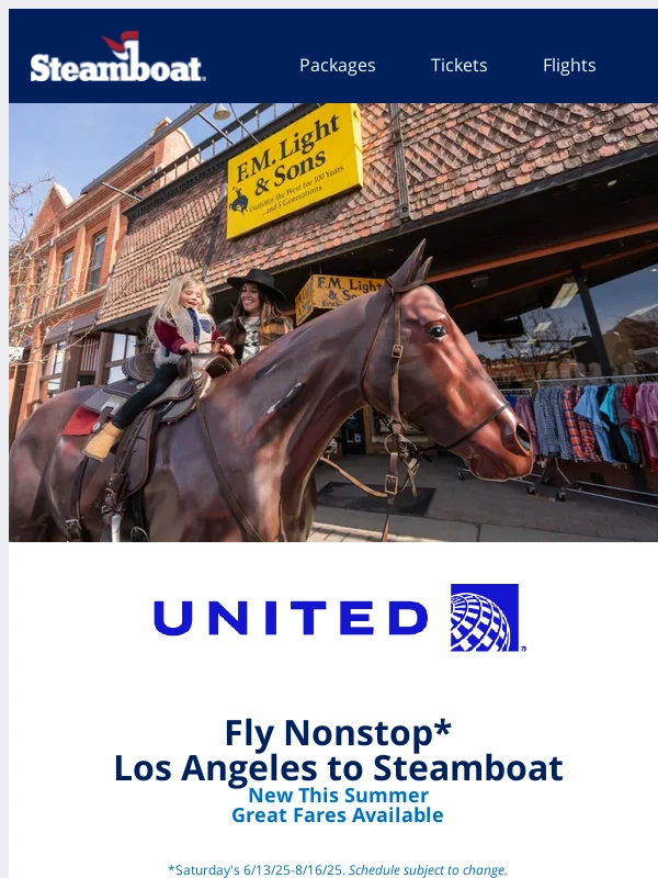 Steamboat Springs - Fly Nonstop Los Angeles to Steamboat Springs