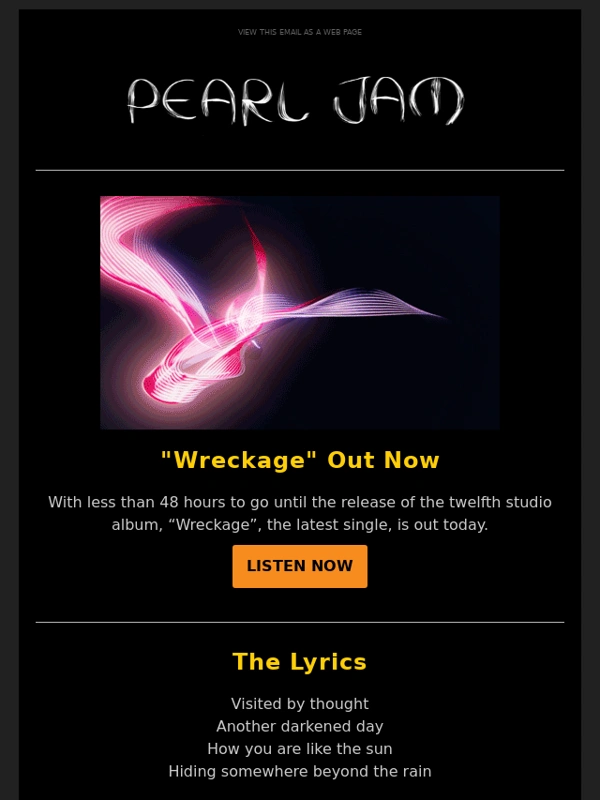 Pearl Jam - “Wreckage” Out Now