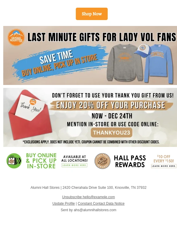 Alumni Hall - Last Minute Gift Shopping Made Easy