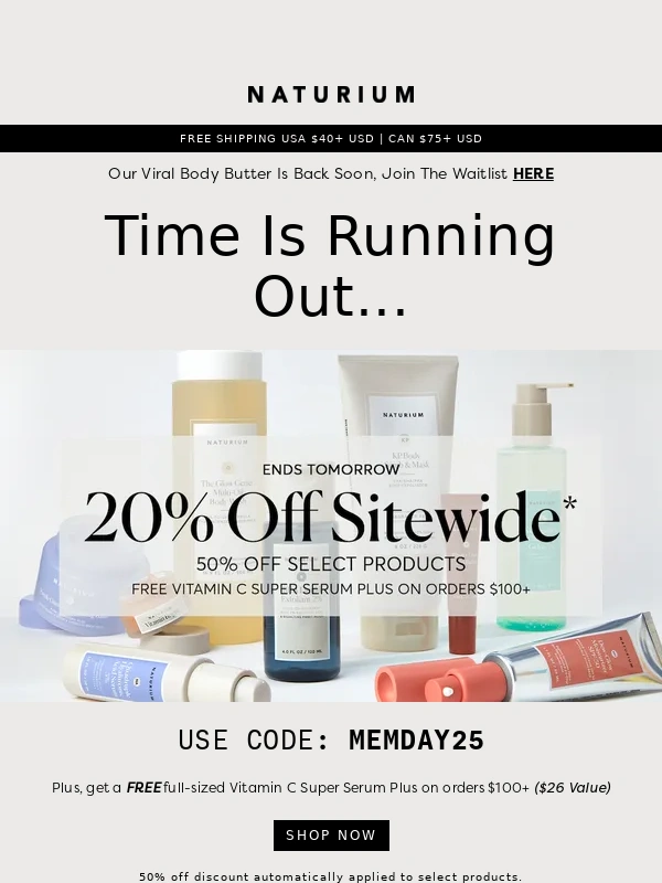Naturium - Act Fast: 20% Off Sitewide* Ends Soon ⏰