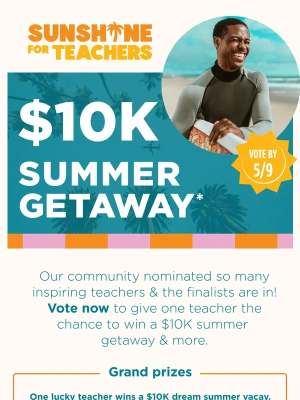 Tropical Smoothie Cafe - Vote to help an inspiring teacher win a dream vacay ️?️?️