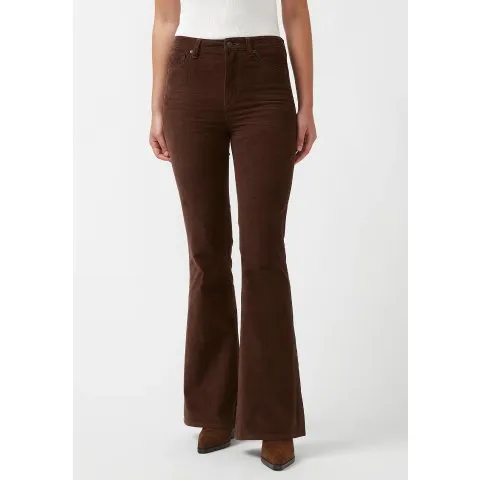 BUFFALO David Bitton Joplin High Rise Flare Women's Corduroy Pants in Brown - BL15940