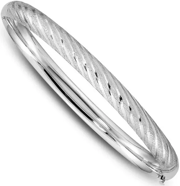 Jared 14K White Gold Twisted Hinged Bangle Bracelet