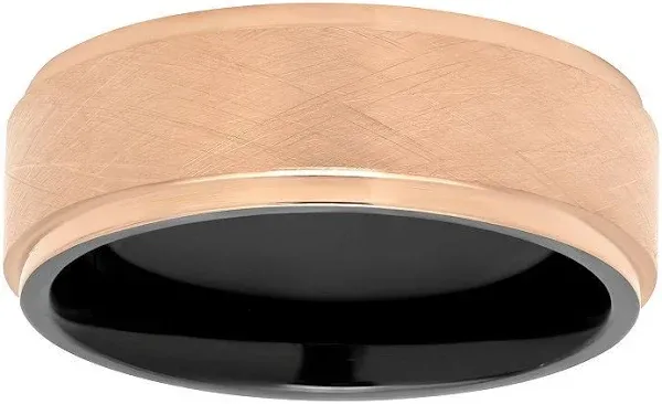 Men's Stainless Steel Step Edge Wedding Band