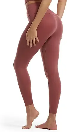 COMFELIE High Waisted Leggings for Women – Buttery Smooth & Soft – Womens Ultra Soft Leggings – Red – Small