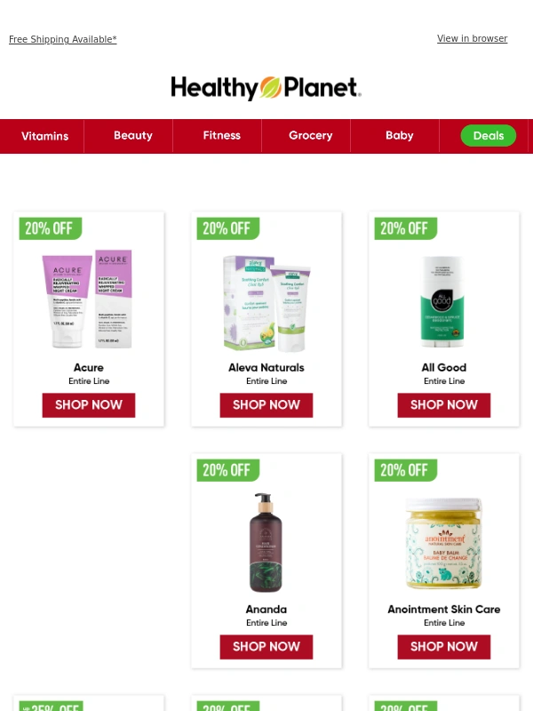 Healthy Planet - Unlock Massive Savings: Up to 60% Off for Healthy Days are Here!