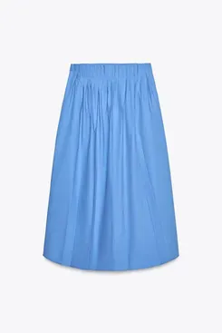 Zara ZW Collection Poplin Midi Skirt