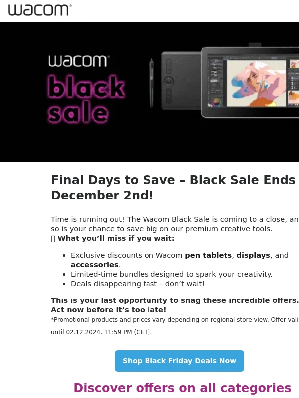 Wacom - ⏳ Last Chance: Wacom Black Sale Ends Soon!
