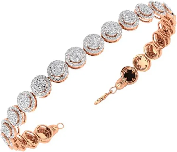 ItsHot Designer 14K White Gold Diamond Bracelet for Women