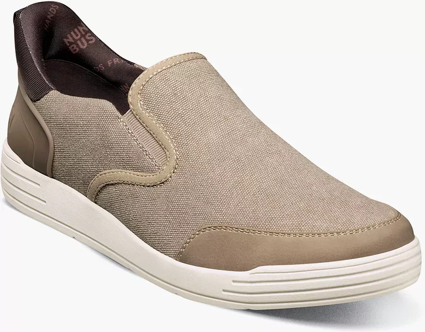 Nunn Bush Shoes KORE City Walk EZ Canvas Moc Toe Slip On Stone Size 10.5