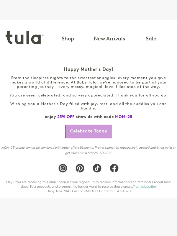 Tula - Celebrate Mom's Special Day! ?