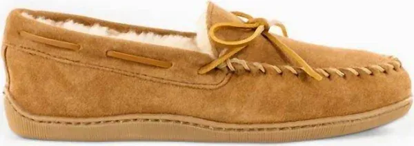 Minnetonka Men's Genuine Shearling Moccasin Slippers