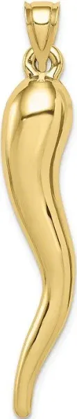 Italian Horn Pendant in Yellow Gold