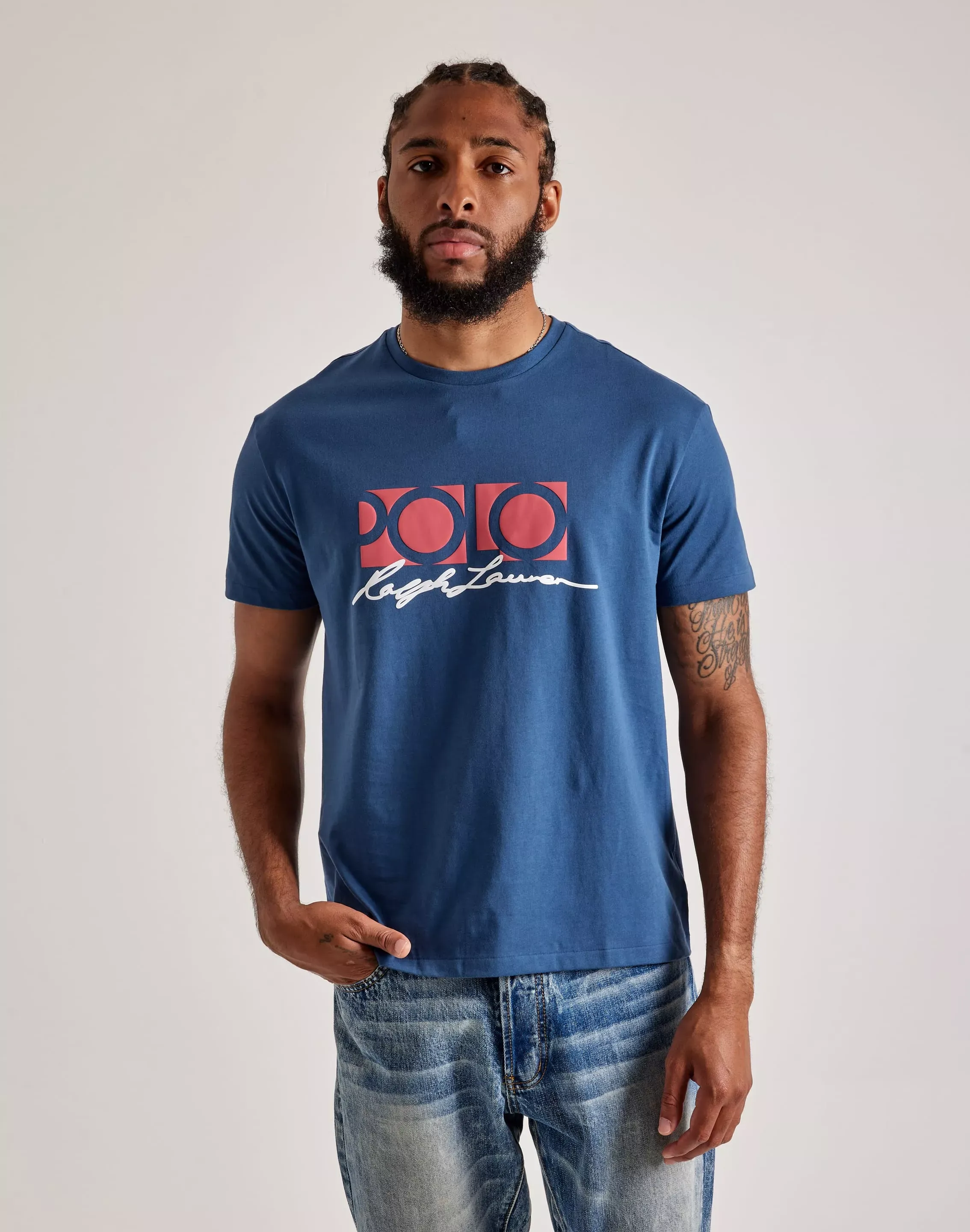 Polo Ralph Lauren Script Tee  - Blue - Size: Medium