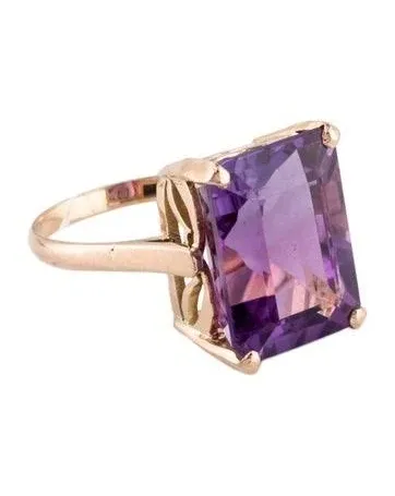 Bloomingdale's Fine Collection 14K Rose Gold Amethyst and Diamond Statement Ring