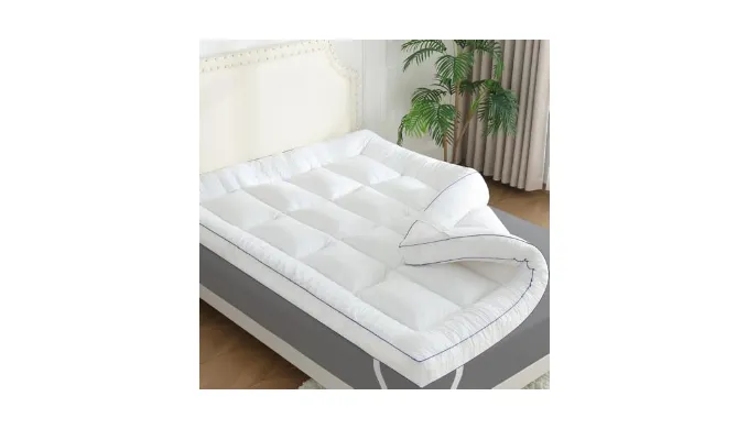 WhatsBedding 3D Bubble Memory Foam Mattress Topper King Size, 3 Inch Bed Topper with Soft Quilted 100% Cotton Layer for Back Pain, Plush Foam Filled Pillow Top