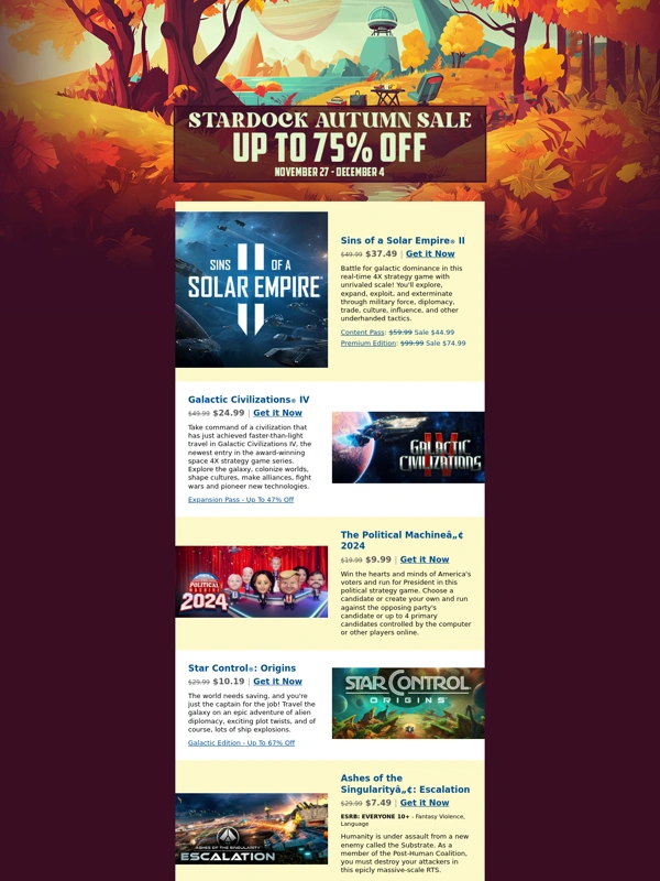 Steam - Last Chance - Up to 75% off Stardock Games and Software in the Autumn Sale