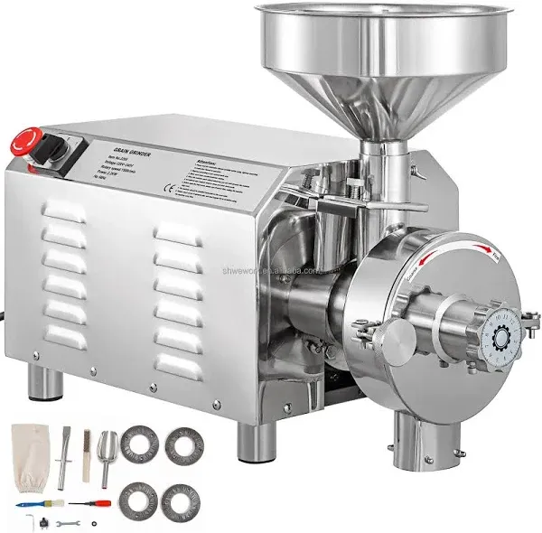 VEVOR Commercial Grinding Machine for Grain 2200W Electric Stainless Steel
