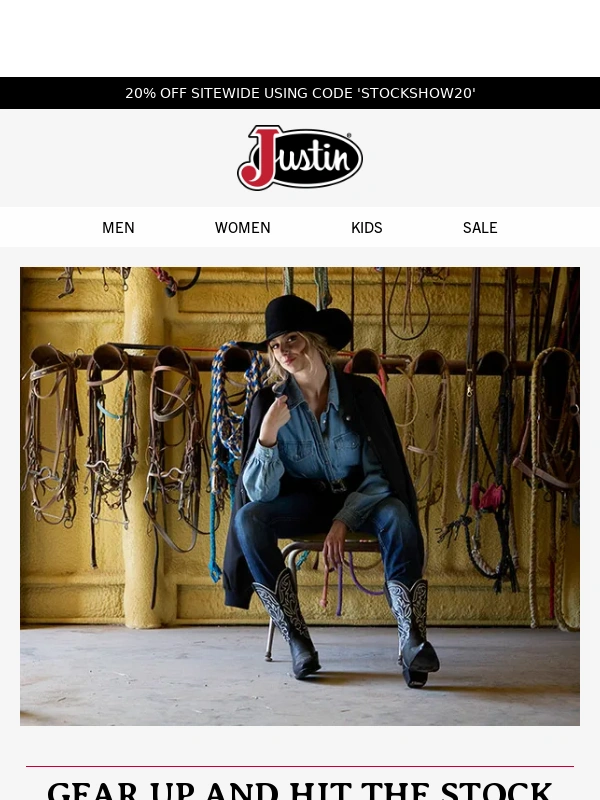 Justin Boots - Take 20% Off Sitewide: Stock Show & Rodeo Savings Are Here