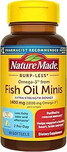 60-Count Nature Made Omega 3 1400mg Fish Oil Minis Softgels $4.50 w/ S&S + Free Shipping w/ Prime or on orders over $35