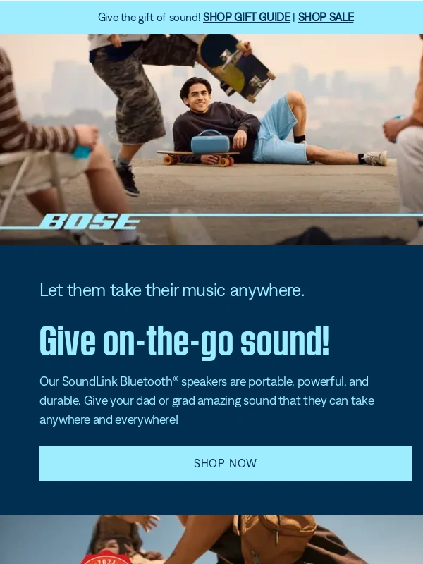 Bose - On-the-go sound for your dad or grad