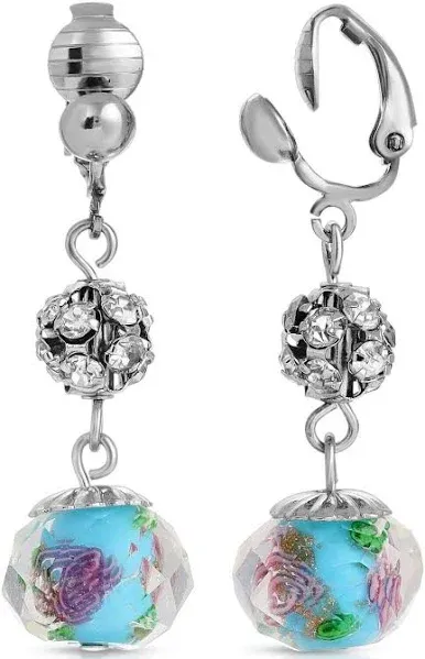 Fireball Crystals Flower Bead Drop Earrings