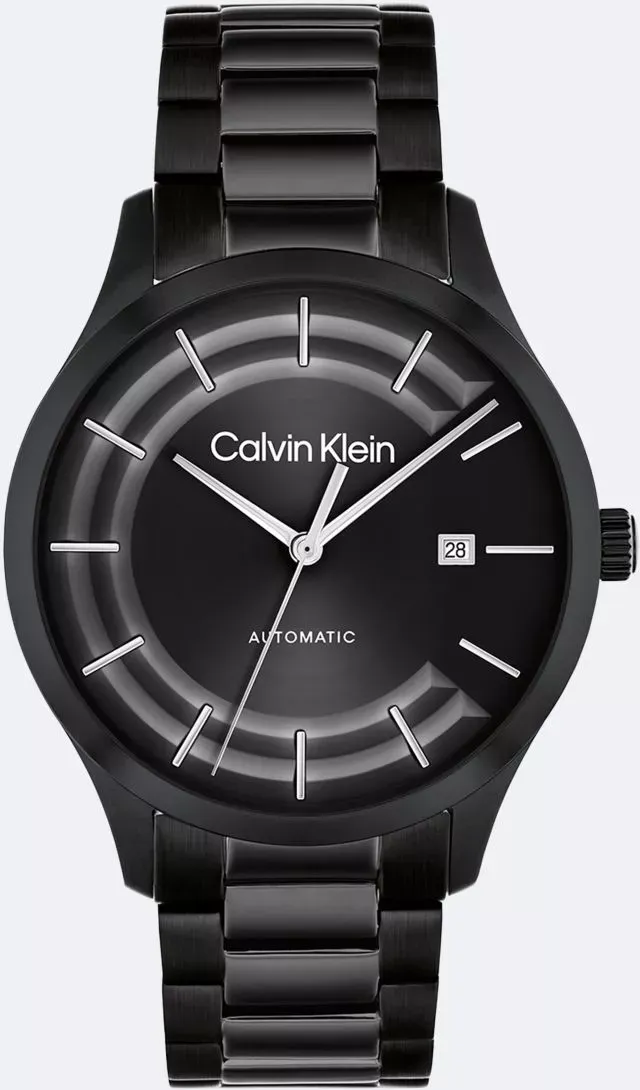 Calvin Klein Men's Automatic H-Link Bracelet Watch - Black