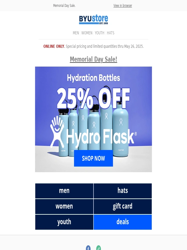 Byu - Hydro Flask Sale! 25% Off