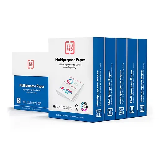 Tru Red 8.5x11 Color Printer Paper 20 lbs. 96 Brightness 26916-u/tr56963