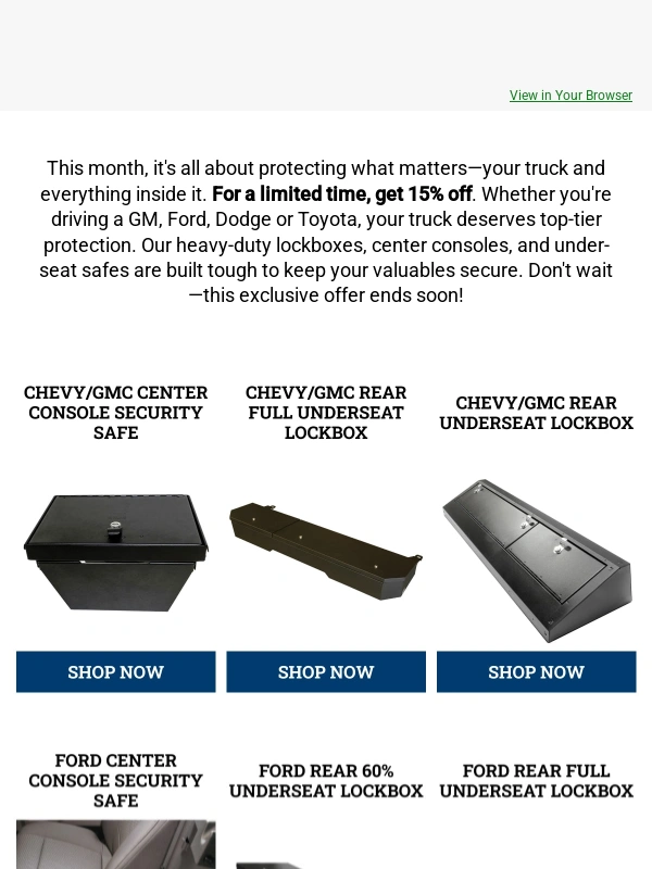 Bestop - Truck Owners: 15% Off Tuffy Security Upgrades!