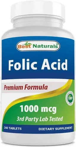 Best Naturals Folic Acid 1000 mcg
