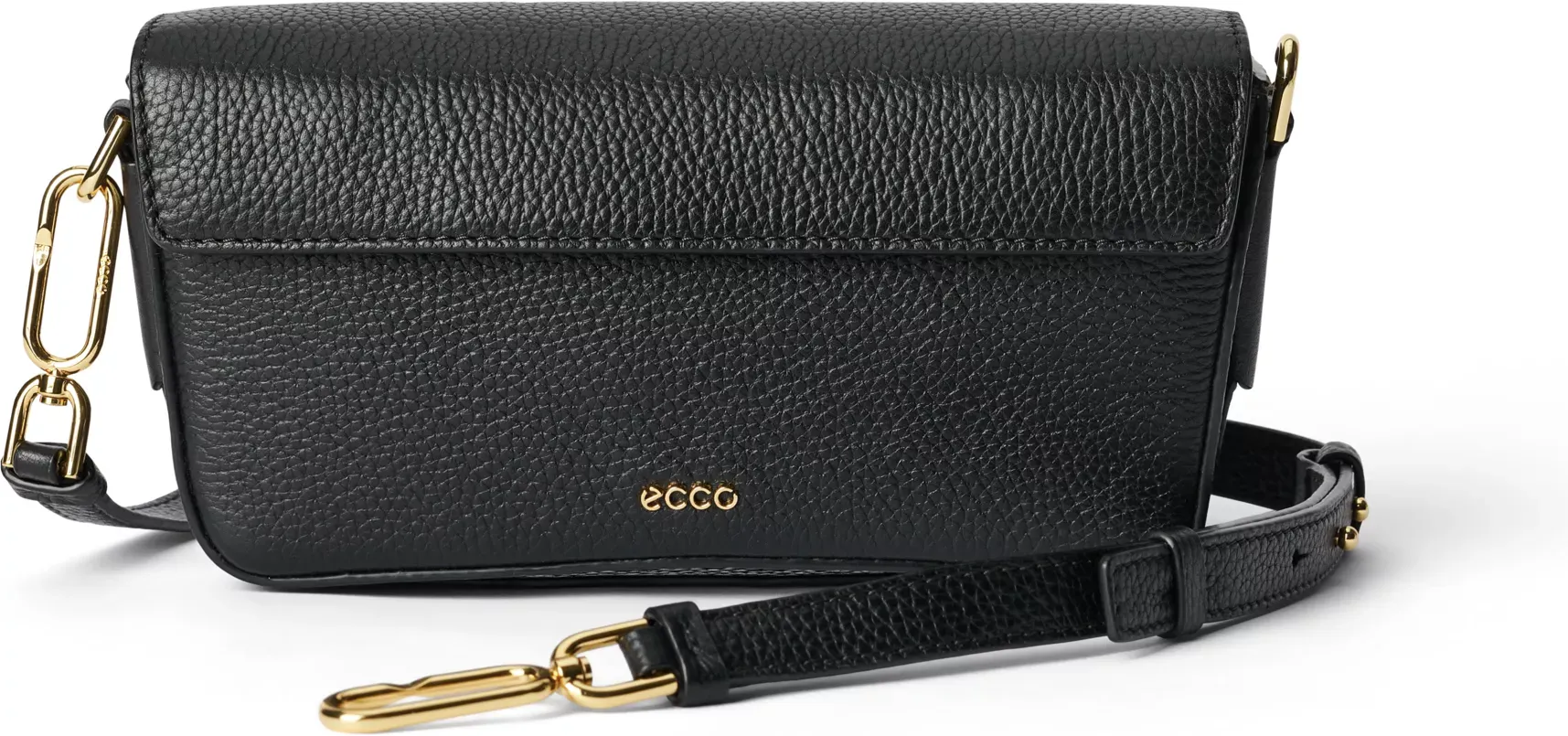 ECCO Pinch Pebbled - Leather Pinch Crossbody Bag - Black