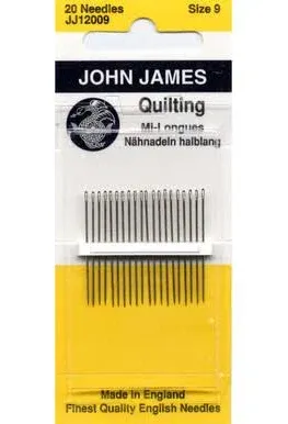 John James Between Quilting Needles Size 9
