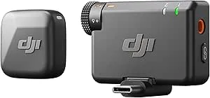 DJI Mic Mini (1 TX + 1 RX), Wireless Lavalier Microphone for iPhone/Camera/Android, Ultralight, Detail-Rich Audio, Noise Cancelling, Automatic Limiting, Vlog, Streaming, 400m Transmission