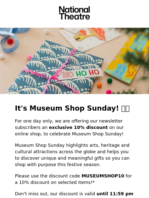 National Theatre - ?? Open for an exclusive discount! Shop with purpose on Museum Shop Sunday