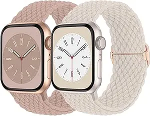 Braided Solo Loop Compatible with Apple Watch Band 38mm 40mm 41mm Women Men, Adjustable Stretch…
