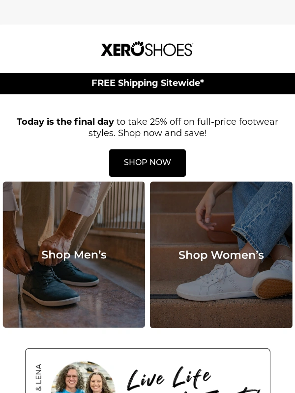 Xero Shoes - Last Chance! 25% Off Sale Ends Today!