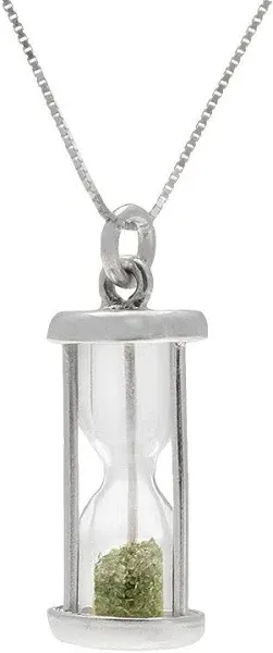 Sterling Silver Gemstone Hourglass Pendant