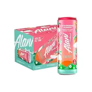 Alani Nu - STRAWBERRY SUNRISE, 200mg Caffeine, Zero Sugar, 12 Fl Oz Cans, 12 Pack