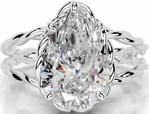 Yul Moissanite Ring White Gold Carat