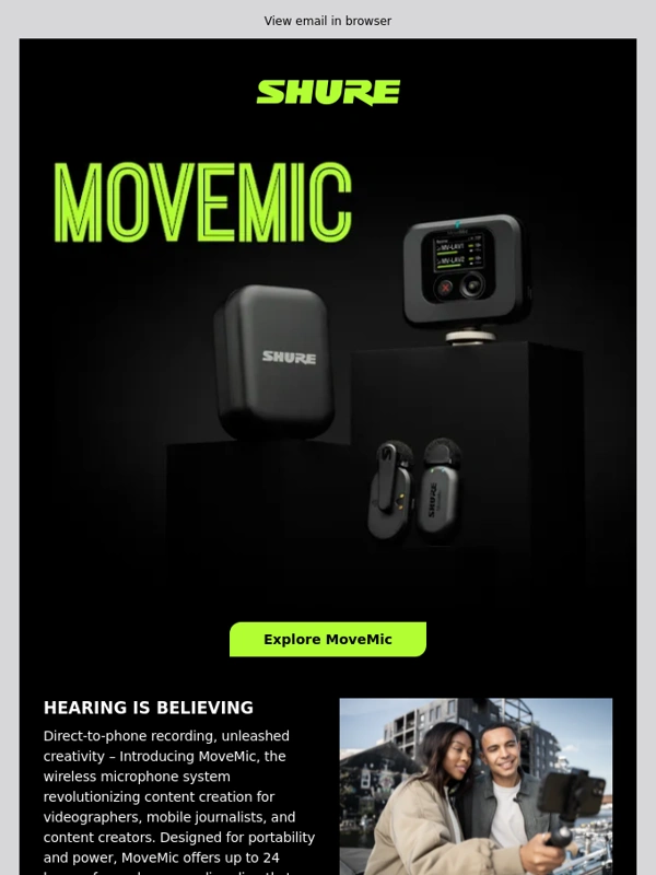 Shure - The World’s Smallest,Supreme Sounding Two Channel Direct to Phone Lavalier Microphones
