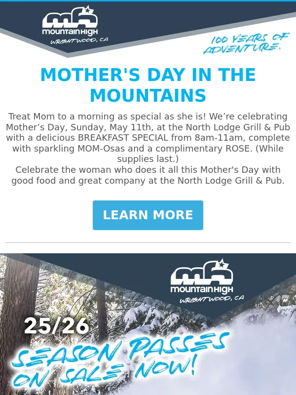 Mountain High - Mother's Day In The Mountains 5/11